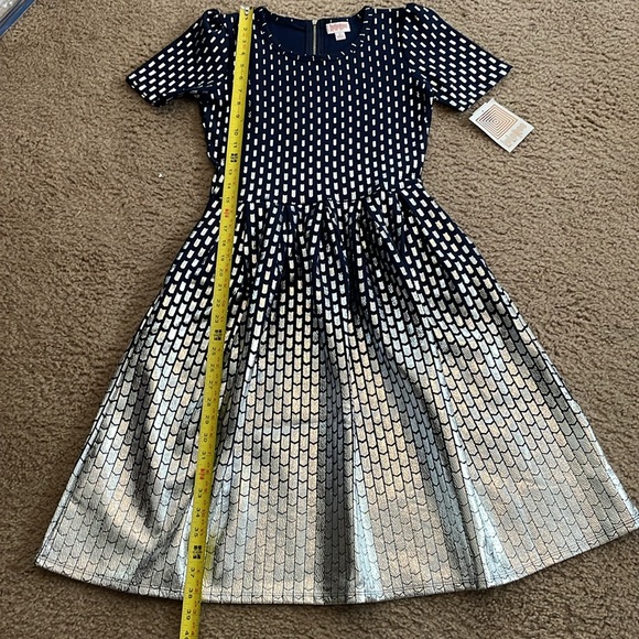 NWT Elegant LuLaRoe Amelia, Navy w/Silver Foiling, sz S - Picture 8 of 8